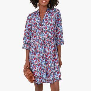 New Tuckernuck Royal Cotton Shirtdress Queens Garden Floral XS